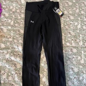 Under Armour Black Womens Heatgear Reflectivity Leggings M
